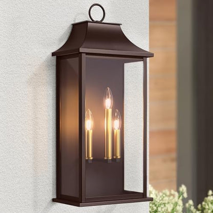 Dusk to Dawn Outdoor Wall Light, 25.3", Oil Rubbed Bronze