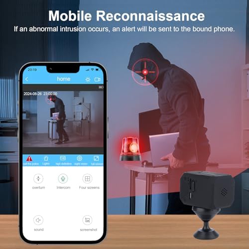 ZHENHAN 1440P HD Mini WiFi Security Camera – Indoor Wireless Rechargeable Pet/Home/Office Surveillance with Motion Detection, Night Vision, 100-Day Battery, Cloud/SD Storage & App Control (Black)
