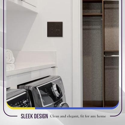 ENERLITES Combination Toggle Light Switch/Decorator Light Switch Plate, Double Switch Wall Plate, Mid-Size 2-Gang 4.88" x 4.92", Polycarbonate Thermoplastic, 881131M-BR, Brown