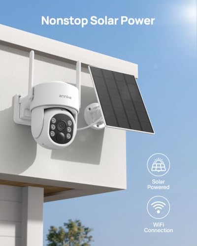 ANNKE Solar Wireless Security Camera Outdoor, 4K NVR, 8-Cam Kit PT, 1TB HDD