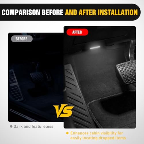 Nilight 2 PCS White Color Wireless Magnetic LED Interior Lights