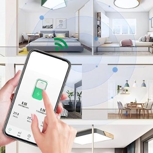 Smart Circuit Breaker for Tuya, Switch 1P 63A, Manual Remote Voice Control Circuit Breaker with Power Metering, Medidor De Consumo Electrico 90‑300V