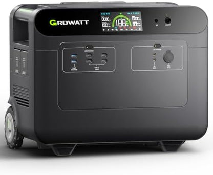 GROWATT 3686Wh Extra Battery for HELIOS 3600 Portable Power Station, LiFePo4 Expansion Battery, 9 DC Outlets for Cell Phone, PC, Tablets or Other Devices, for Home Use, Emergency, Camping and RV