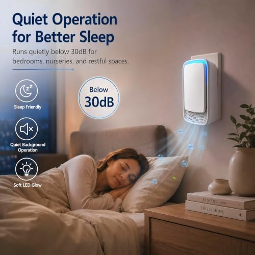 Plug In Negative Ion Ionizers 4 Pack, Filterless for Home, Air Purifier for Bathroom, Bedroom, Office, Kitchen, White
