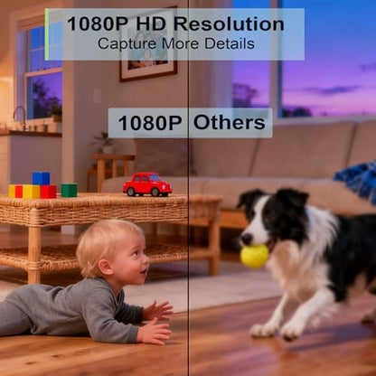 Security Camera Indoor, 2K HD WiFi Cameras for Home Security, Pet/Dog/Baby Camera Monitor with Phone app, 2-Way Audio, Night Vision, 24/7 SD Card Storage, Compatible with iOS & Android(2.4G Only)
