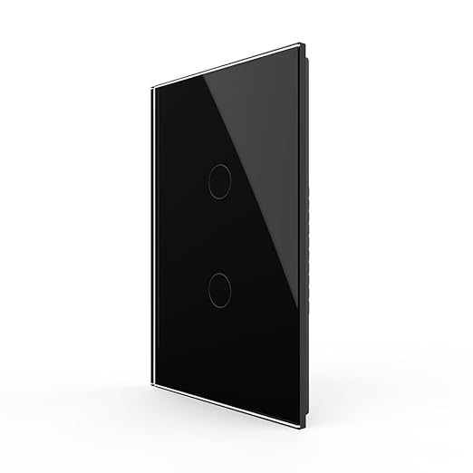 LIVOLO WiFi Touch Wall Switch for Smart Home, Compatible with Alexa & Google Home, Neutral Wire Required, 2 Gang, Tempered Glass Panel, (Black)