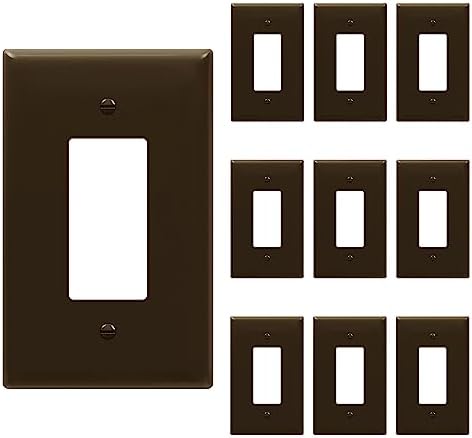 ENERLITES 1-Gang Brown Oversize Decorator Switch Outlet Wall Plate, 10 Pack