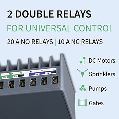 Zooz Z-Wave Long Range Relay ZEN17 800LR for Awnings, Garage Doors, Sprinklers, and More | 2 x NO-C-NC Relays (20A, 10A) | Hub Required (Compatible with Z-Box, Home Assistant, and Hubitat)