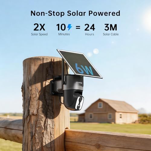 SEHMUA 4G LTE Cellular Solar Security Camera Wireless Outdoor, Easy to Install with One-Press Quick Release Latch, 2K No WiFi Security Cam, Color Night Vision, PIR Alarm, IP65 Weatherproof