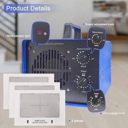 0zone Generator, 3500 Sq/Ft Portable 0zone Machine Ionizer for Commercial, Industrial, Car, Home, Basement