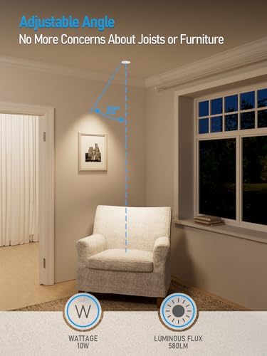 TORCHSTAR 4-Pack 3 Inch 5CCT Zero Glare LED Recessed Lights with J-Box