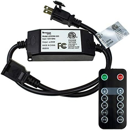 Newhouse Lighting RS-NA-265W Wireless Outdoor LED String Light Dimmer Control Outlet | 265 Max Watts | 100ft Remote Range | ETL Listed, Black