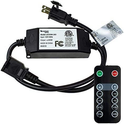 Newhouse Lighting RS-NA-265W Wireless Outdoor LED String Light Dimmer Control Outlet | 265 Max Watts | 100ft Remote Range | ETL Listed, Black
