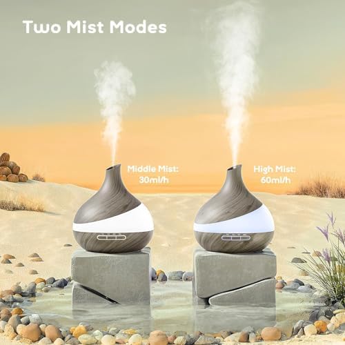HJTHJT 500ML Essential Oil Diffuser for Home: 14 Color LED Humidifier