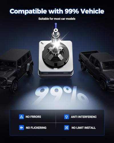Marsauto D1S HID Bulbs, 6000K Cold White 66144 66140 85140 85415 Xenon Bulb Replacement, Plug-and-Play 5 Years Lifespan, IP67 Waterproof Design, Up to 600% Brightness, Pack of 2