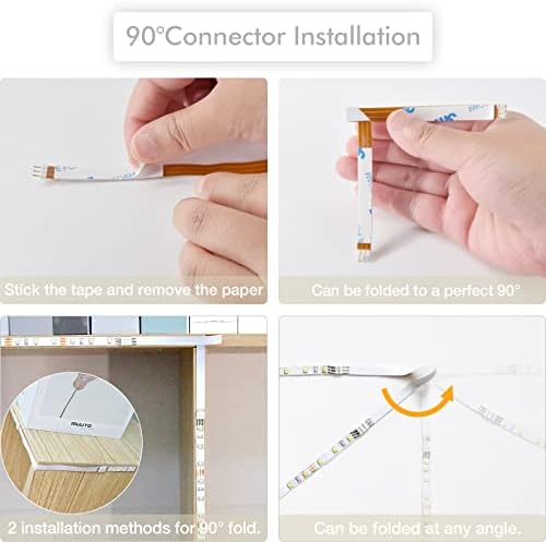 WOBANE 8PCS Under Cabinet LED Lighting with Remote, Natural White LED Strip