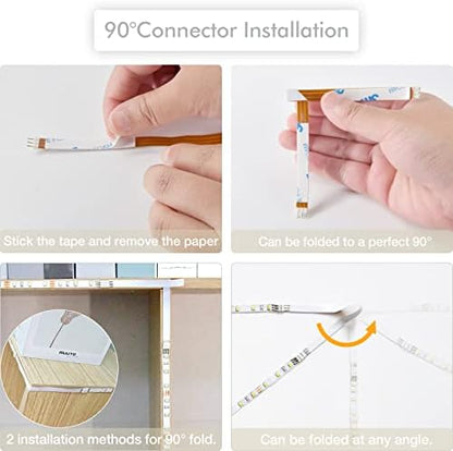WOBANE 8PCS Under Cabinet LED Lighting with Remote, Natural White LED Strip