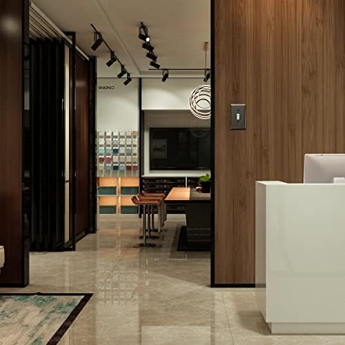ENERLITES Toggle Light Switch Metal Wall Plate, Stainless Steel Switch Cover, Corrosion Resistant, Mid-Size 1-Gang 4.50" x 2.76", Stainless Steel 201, 7711-PBK, Polished Black