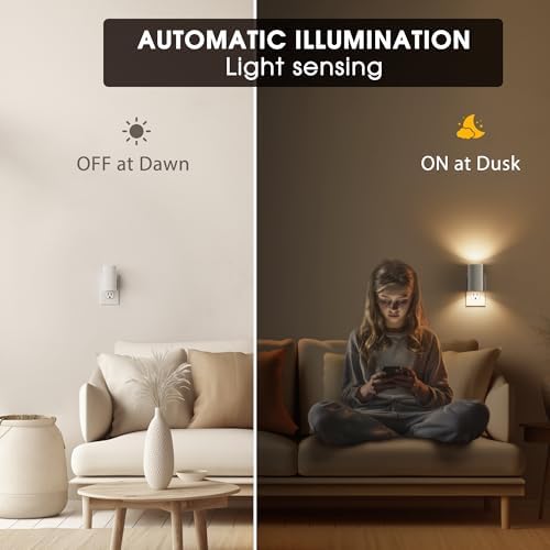 Briignite Night Lights Plug into Wall, Modern LED Night Light Plug in