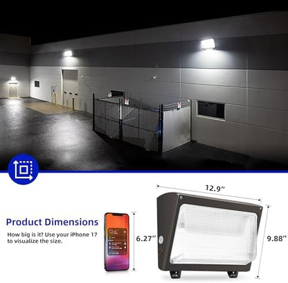 hykolity 120W LED Wall Pack Light with Dusk-to-Dawn Sensor, 12000LM 5000K