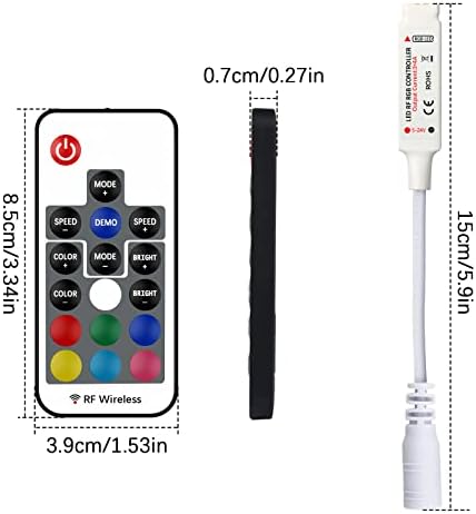 RF Wireless Remote LED Controller, 17-Key RGB LED Controller, DC 5V-24V