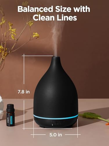 InnoGear 300ml Ceramic Essential Oil Diffuser, Diffusers for Home, Black