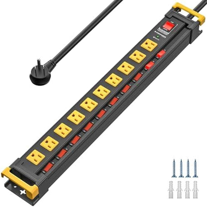 10 Outlet Heavy Duty Metal Surge Protector Power Strip