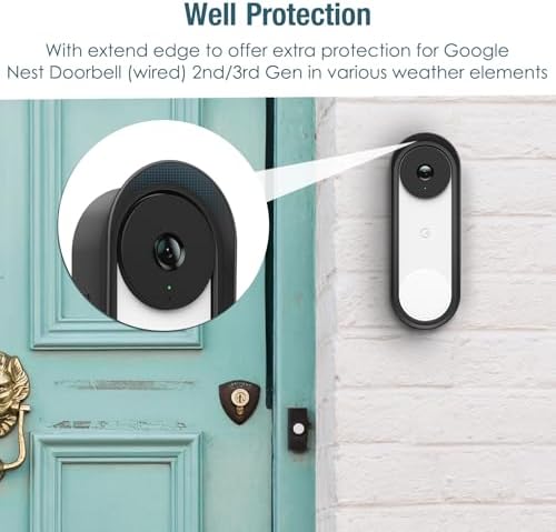 FINTIE Cover for Google Nest Doorbell Wired 2nd Gen/3rd Gen, Black/White