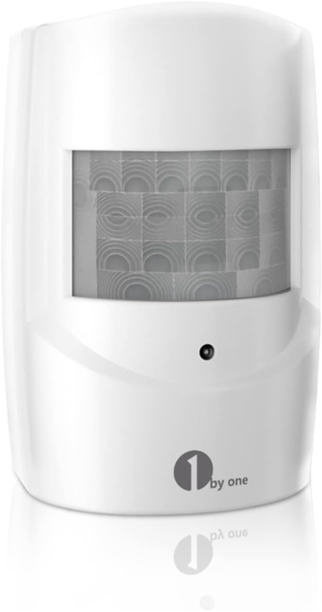 1byone Driveway Alarm, Weatherproof PIR Sensor, Single Unit | Home Security Alert System with 24ft/8m Detect Range, Indoor/Outdoor Protection, Easy Installation
