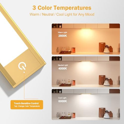 V4light Motion Sensor Cabinet Light, Rechargeable, Dimmable, 6Pcs, 9in
