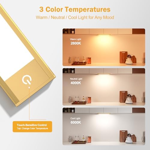V4light Motion Sensor Cabinet Light, Rechargeable, Dimmable, 4Pcs, 9in