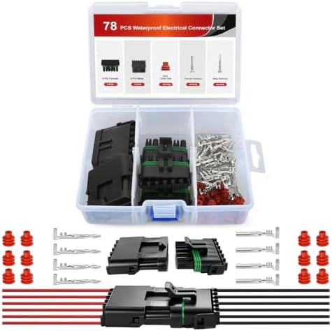 Nilight 78PCS 3 Kits 6 Pin Waterproof Automotive Electrical Connector Kit