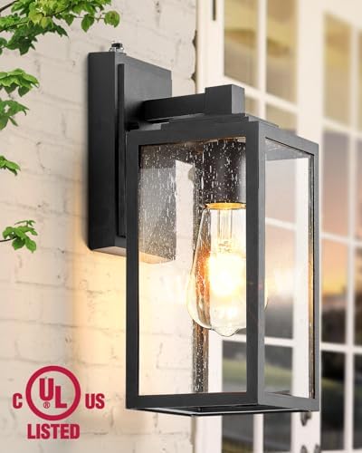 VIANIS 2 Pack Dusk to Dawn Sensor Outdoor Wall Lighting, Anti-Rust, Black