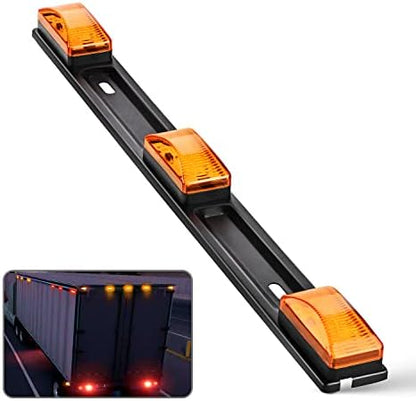 Nilight 14.2" 9 LED Trailer Light Bar Amber Clearance Marker Rear Lights