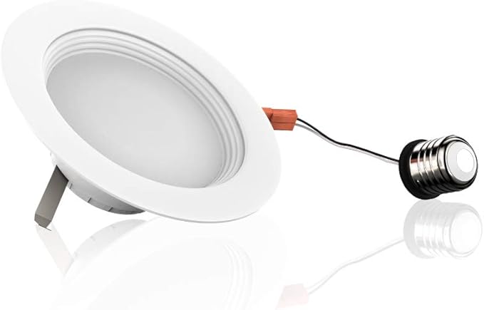 LEDMyplace Recessed Lighting - 10W Round Dimmable LED Can Lights, 650 Lumens, 3000K Warm White - Baffle Trim Recessed Downlight, Energy-Efficient LED Fixture for Home, Office, and Bedrooms (1-Pack)
