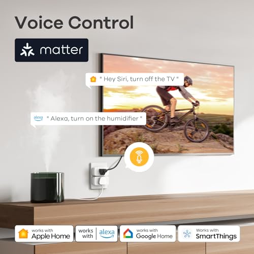 Linkind Matter Smart Plug, Work with Apple Home, Siri, Alexa, Google, SmartThings, Smart Home Smart Outlet Timer 15A/1800W, APP Remote Control & Schedule, 2.4G Wi-Fi Only, 12 Pack