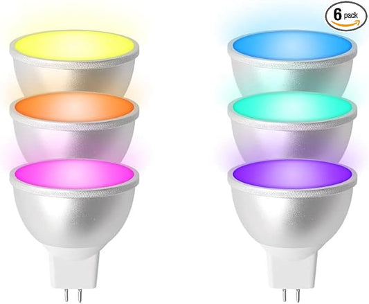 BENEXMART WiFi MR16 Tuya Smart Led Bulbs, 12V 5W RGBCW Dimmable Spotlighting GU5.3 LED WiFi Bulb, Compatible with Alexa Google Home Voice Control (6)