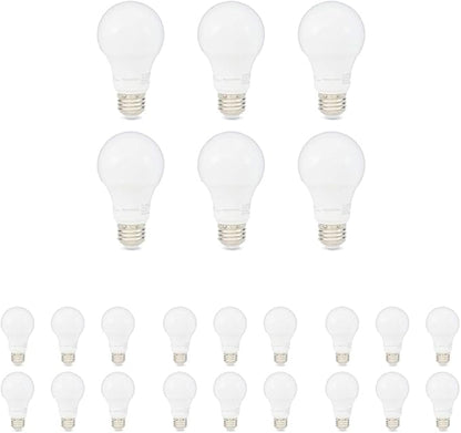 Amazon Basics LED Light Bulbs, Energy Efficient 6W, 40 Watt Equivalent, E26 Standard Base, 2700, Dimmable, 10,000 Hour, Soft White, 6 Count (Pack of 4)