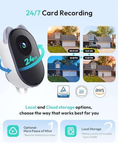 BOTSLAB Dual-Lens 4MP Window Camera for Home Security, No Drill, Anti-Glare
