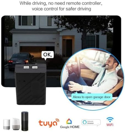 Smart Garage Door Controller WiFi Switch with Phone Remote Control Timing Function Voice Control,Compatible with Alexa Echo Google Home SmartLife/Tuya APP