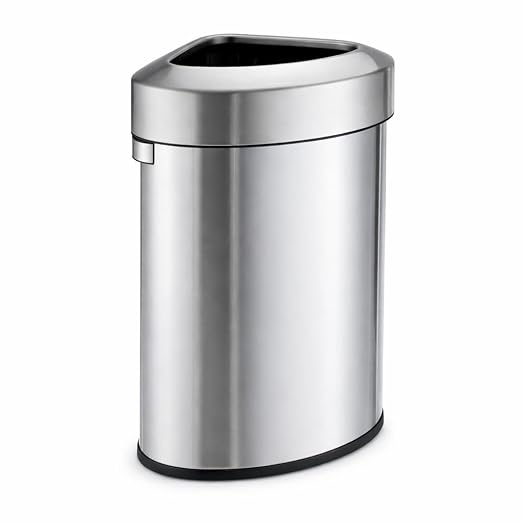 Home Zone Living 16 Gallon Commercial Trash Can with Removable Open Top Lid