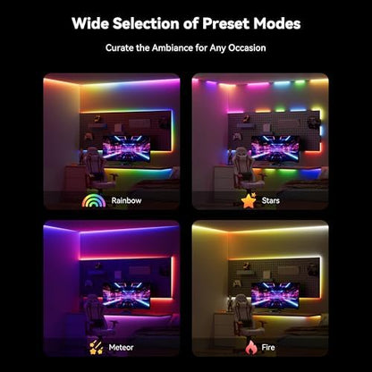 PAUTIX COB LED Strip Lights Pro, UL-Listed RGB Smart IC Chasing Color Addressable COB LED Tape Light, Music Sync Flexible RGB LED Lights, Smart Strip Light, for Party, Bedroom, Color Changing, 20ft