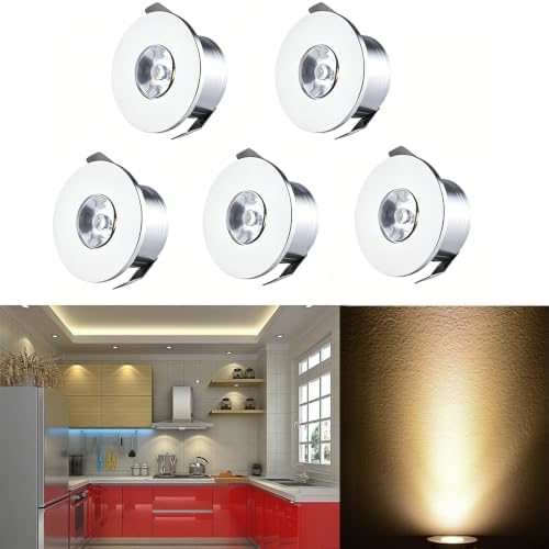 5pcs 1W 1 Inch Recessed LED Lights Mini Recessed LED Lights AC 110V