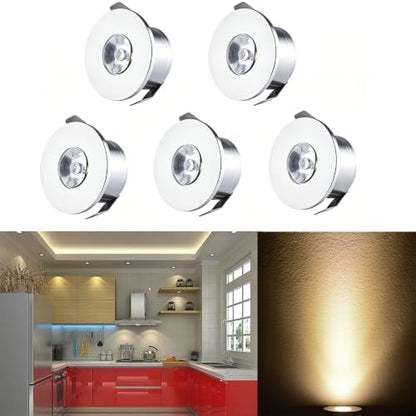 5pcs 1W 1 Inch Recessed LED Lights Mini Recessed LED Lights AC 110V