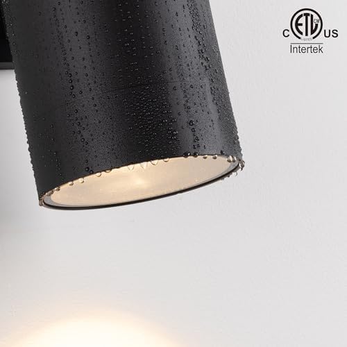 mirrea 14" Modern Outdoor Porch Light in 2 Lights, Matte Black, 4 Pack