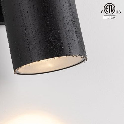 mirrea 14" Modern Outdoor Porch Light in 2 Lights, Matte Black, 4 Pack