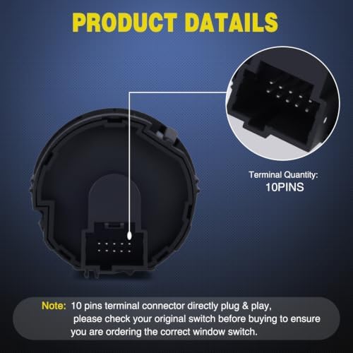 Nilight Headlight Dimmer Switch Compatible with 2009-2019 Ford F150