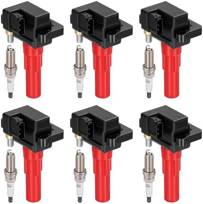 BDFHYK 6 Ignition Coil Pack UF666 and 6 Iridium Spark Plug 6619 Compatible with Subaru 2010-2019 Legacy, 2010-2019 Outback, 2010-2014 Tribeca 3.6L H6 Coil for GN10666 COP584 1788537 C864