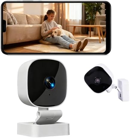 Security Camera Indoor, 2K HD WiFi Cameras for Home Security, Pet/Dog/Baby Camera Monitor with Phone app, 2-Way Audio, Night Vision, 24/7 SD Card Storage, Compatible with iOS & Android(2.4G Only)