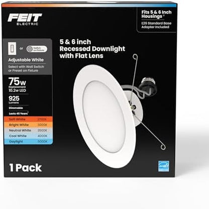 Feit Electric 6in LED Recessed Downlight Retrofit Kit, 75W Eq